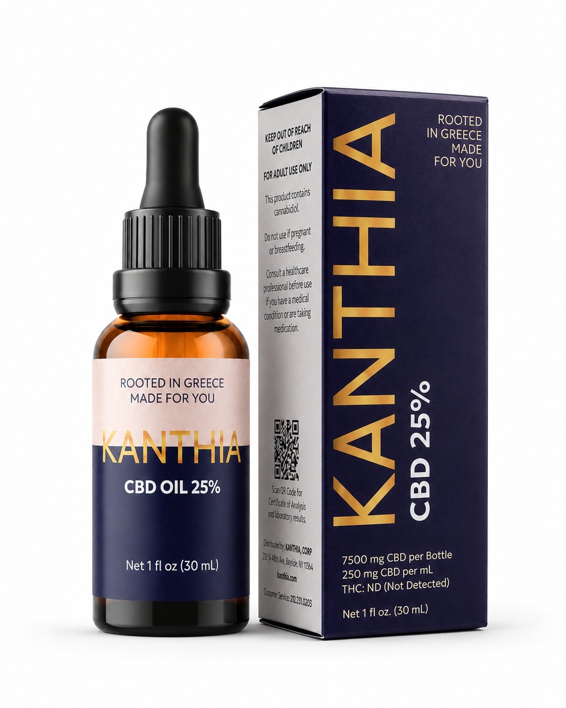KANTHIA Premium CBD Oil 25% THC-Free (0.0%)